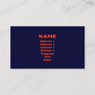 Carte de visite Monogramme moderne Marine & Orange