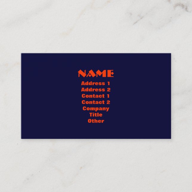 Carte de visite Monogramme moderne Marine & Orange (Devant)