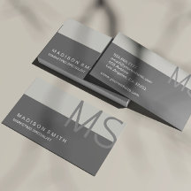 Monogramme Moderne Minimal Gris Professionnel