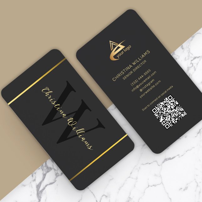 Carte De Visite Monogramme moderne minimaliste élégant professionn (Minimalist Modern Elegant Monogram Professional Business Card)