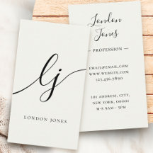 Monogramme Moderne Minimaliste Ivoire Calligraphie