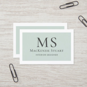 Carte De Visite Monogramme moderne minimaliste simple professionne