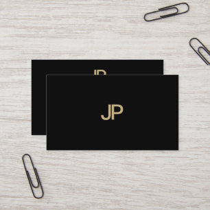 Carte De Visite Monogramme moderne moderne moderne or noir luxueux