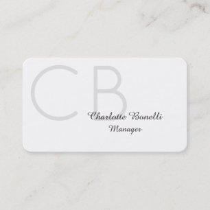 Carte De Visite Monogramme moderne professionnel minimaliste créat
