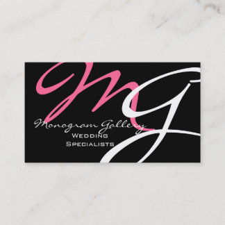 Carte de visite Monogramme moderne rose Modèle