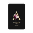 Monogramme moderne Un noir floral élégant