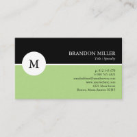 Monogramme moderne vert et noir face
