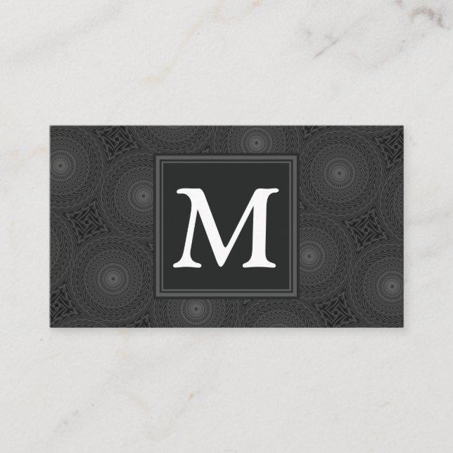 Carte De Visite Monogramme motif des cercles de charbon (Devant)