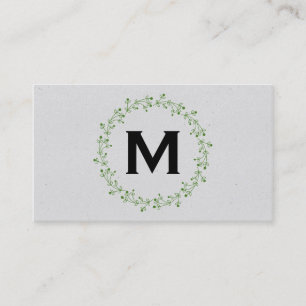Carte De Visite Monogramme / Naturel / Wreath II