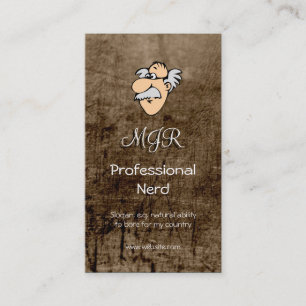 Carte De Visite Monogramme, Nerd professionnel, effet cuir