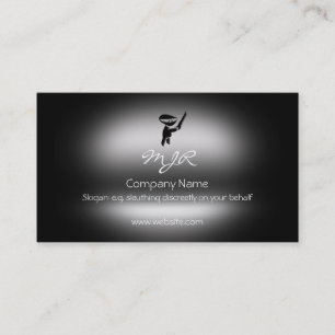 Carte De Visite Monogramme, ninja noir silencieux,