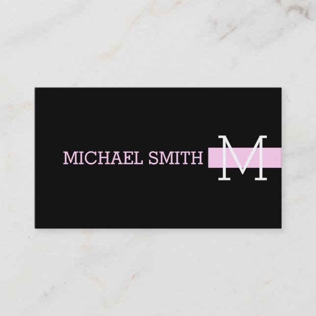 Carte De Visite Monogramme noir clair Shampooing moderne #2 (Devant)
