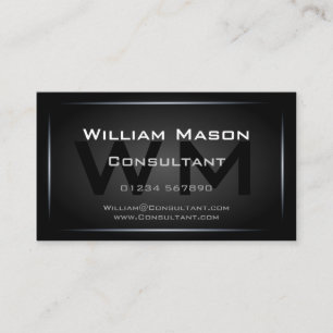 Carte De Visite Monogramme noir Cool professionnel - Hi-Res