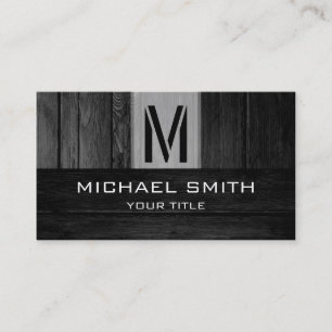 Carte De Visite Monogramme noir en bois