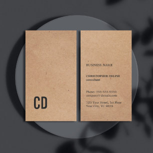 Carte De Visite Monogramme noir frais moderne de papier