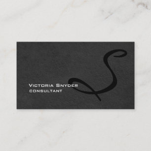 Carte De Visite Monogramme noir gris élégant professionnel