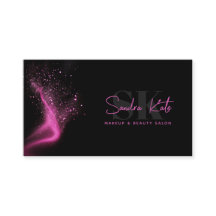 Monogramme Noir Neon rose Beauté Salon Code QR