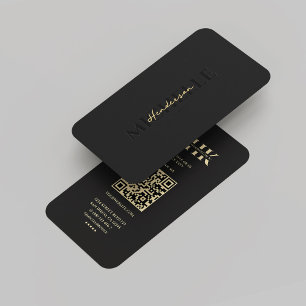 Carte De Visite Monogramme noir professionnel marketing moderne
