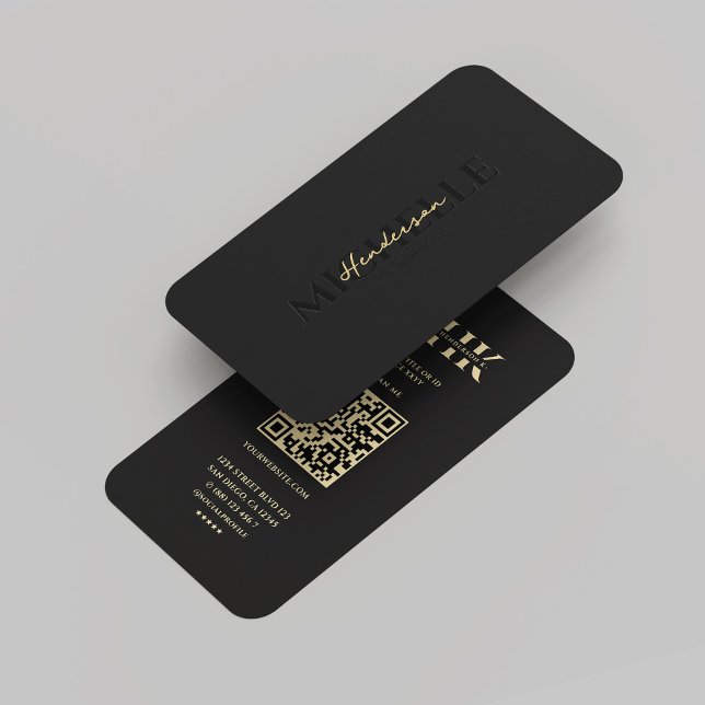 Carte De Visite Monogramme noir professionnel marketing moderne (Professional Black Gold Monogram Marketing Modern Business Card
)