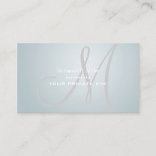Carte De Visite Monogramme nordique de glace bleue