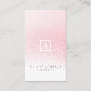 Carte De Visite Monogramme Ombre rose minimal