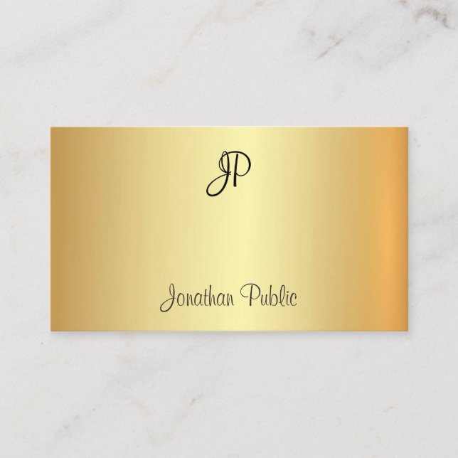 Carte De Visite Monogramme Or glamour professionnel moderne (Devant)