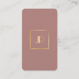 Carte De Visite Monogramme Or Modèle moderne Élégant professionnel