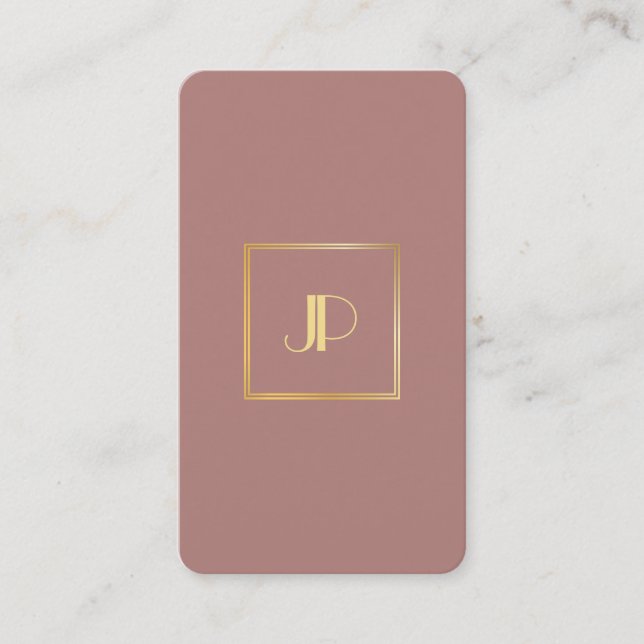 Carte De Visite Monogramme Or Modèle moderne Élégant professionnel (Devant)