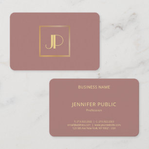 Carte De Visite Monogramme or moderne personnalisé Élégant Modèle