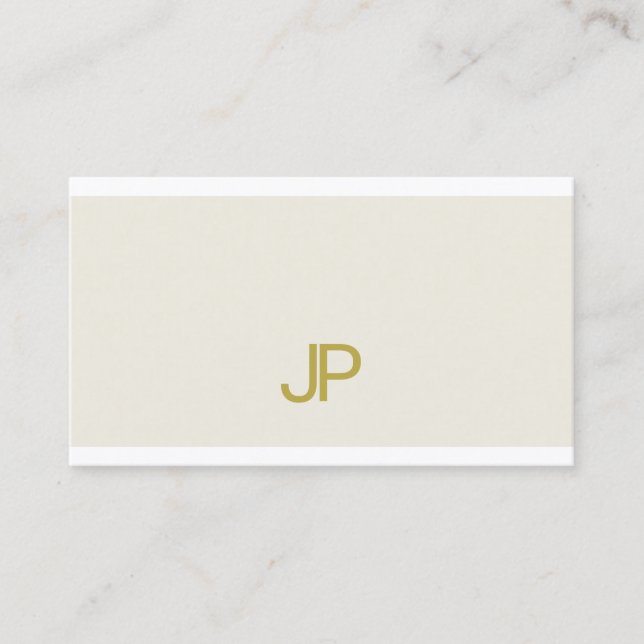 Carte De Visite Monogramme Or tendance Design moderne Plain (Devant)