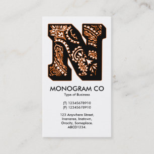 Carte De Visite Monogramme Paisley - N