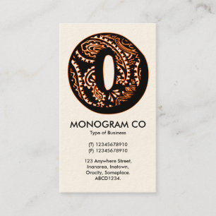 Carte De Visite Monogramme Paisley - O