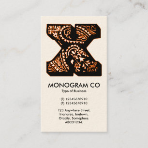 Carte De Visite Monogramme Paisley - X