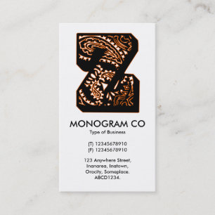 Carte De Visite Monogramme Paisley - Z