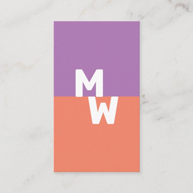 Carte De Visite Monogramme Pastel Minimaliste (Devant)
