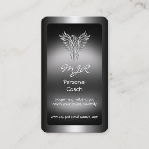 Carte De Visite Monogramme, Personal Trainer, look argent Phoenix