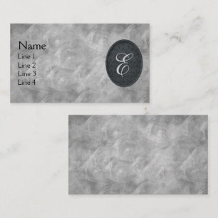 Carte De Visite Monogramme personnalisé avec initiale élégant noir