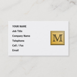 Carte De Visite Monogramme personnalisé, couleurs d'or non métalli
