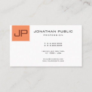 Carte De Visite Monogramme personnalisé Élégant moderne minimalist