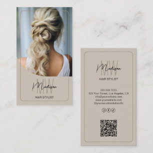 Carte De Visite Monogramme personnalisé Script Hair Stylliste Salo
