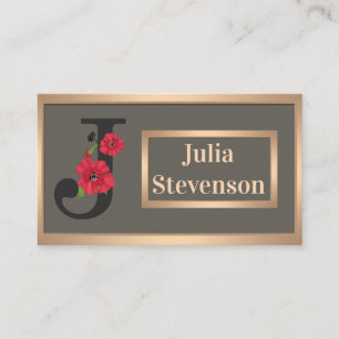 Carte De Visite monogramme personnalisé texte modifiable flacon de