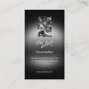 Carte De Visite Monogramme, Pile de ballon à air chaud, look métal