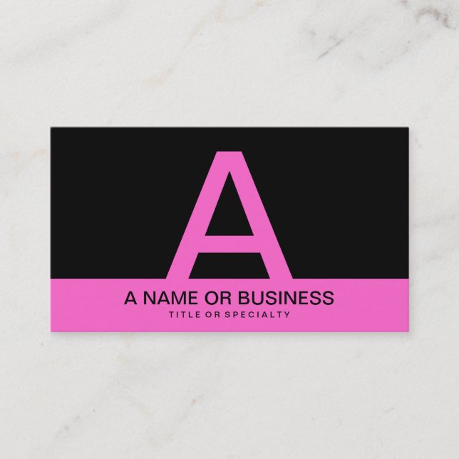 Carte De Visite monogramme PINK gras (Devant)
