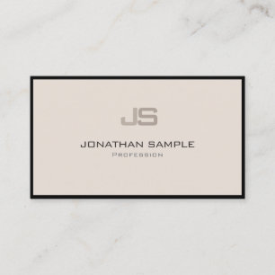 Carte De Visite Monogramme Plain Créatif Professionnel Moderne