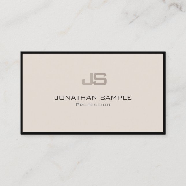 Carte De Visite Monogramme Plain Créatif Professionnel Moderne (Devant)