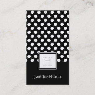 Carte De Visite monogramme pois chic professionnel