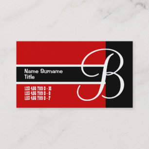 Carte De Visite monogramme professionnel "B" moderne CUSTOM