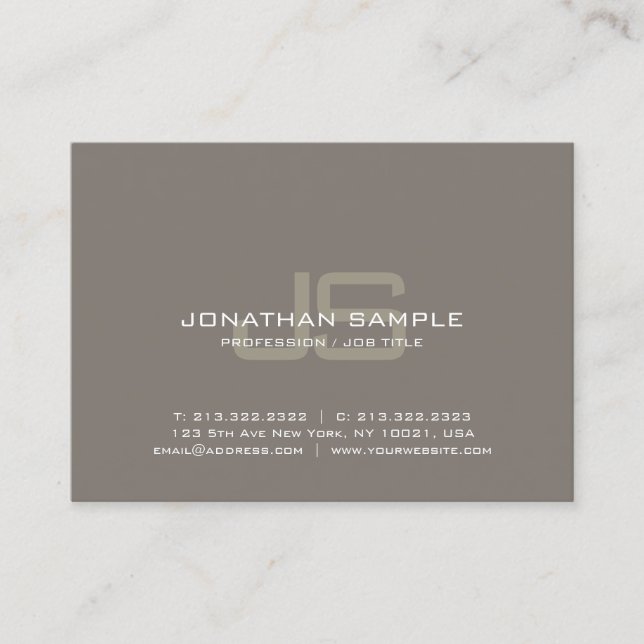 Carte De Visite Monogramme professionnel Design Plaine créative Lu (Devant)