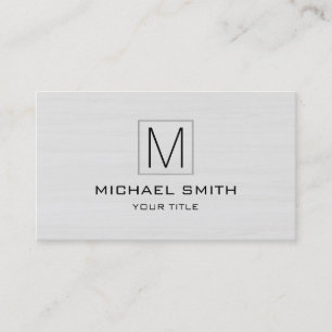 Carte De Visite Monogramme Professionnel Elégant Bois Blanc #4
