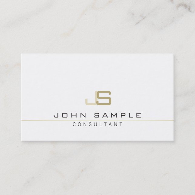 Carte De Visite Monogramme Professionnel Élégant Consultant (Devant)